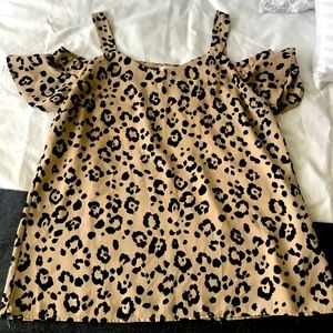Off the shoulder cheetah print blouse